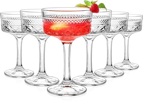 Amazon.com | Ribbed Coupe Glasses | Vintage Champagne, Cocktail ...