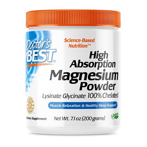 Doctor's Best Magnesium Glycinate Lysinate Powder, 200 Grams - Walmart.com