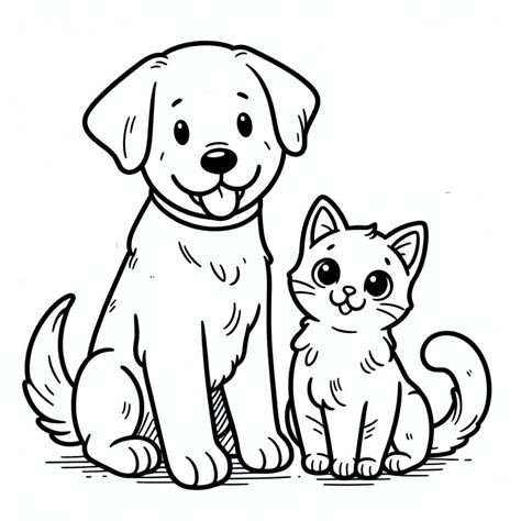 Coloring Pictures Of Cats And Dogs
