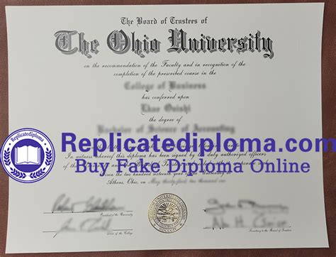 Buy Ohio University degree certificate, OU diploma - replicatediploma.com