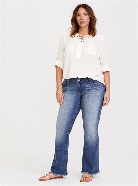 Flare Jean - Vintage Stretch Light Wash | Trendy plus size fashion ...