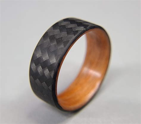 Buy Men's or Women's Carbon Fiber Twill Ring with Orange Interior ...
