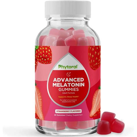 Suplemento Gomitas de Melatonina Vitaminas Ayuda Natural para Dormir 5 mg Adulto 60 Gomitas ...
