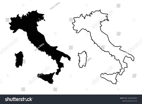 Italy Map Silhouette