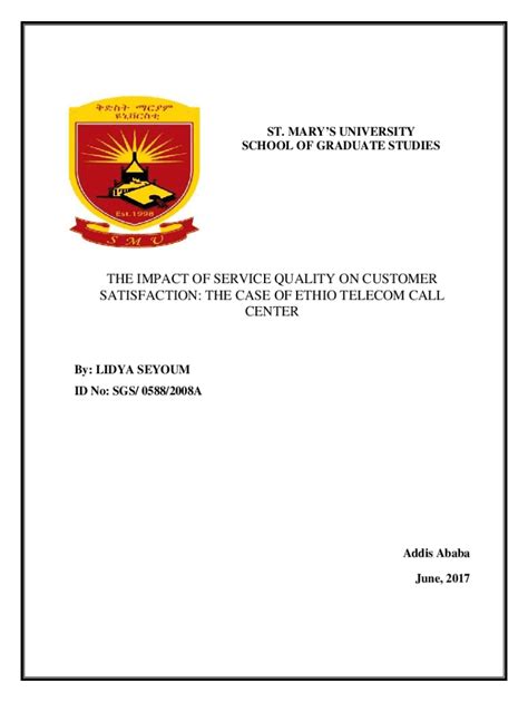 Fillable Online THE CASE OF ETHIO TELECOM CALL CENTER Fax Email Print ...