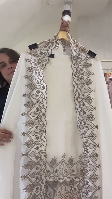 ATHARVA Hand Embroidery Salwar Kameez/Chanderi Cut-Work Shirt & Dupatt ...