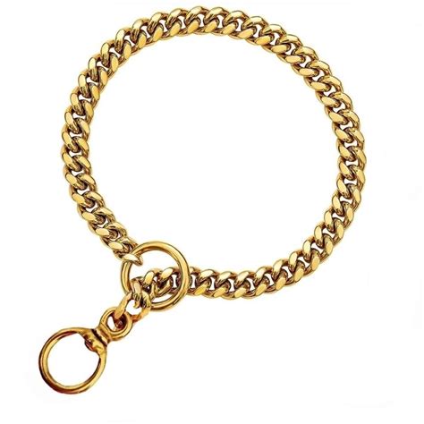 Buy Fondle Dog Collar Chain, Brass Golden Chrome Plated Dog Collar for ...