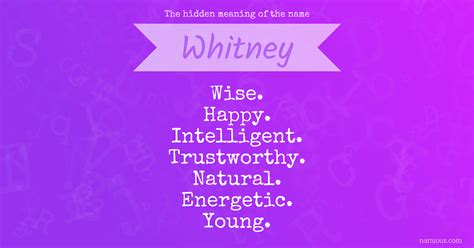 The hidden meaning of the name Whitney | Namious