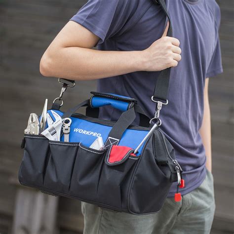 WORKPRO 14-Inch Tool Bag Organiser, Small Tool Bag, Muti-Purpose Wide ...