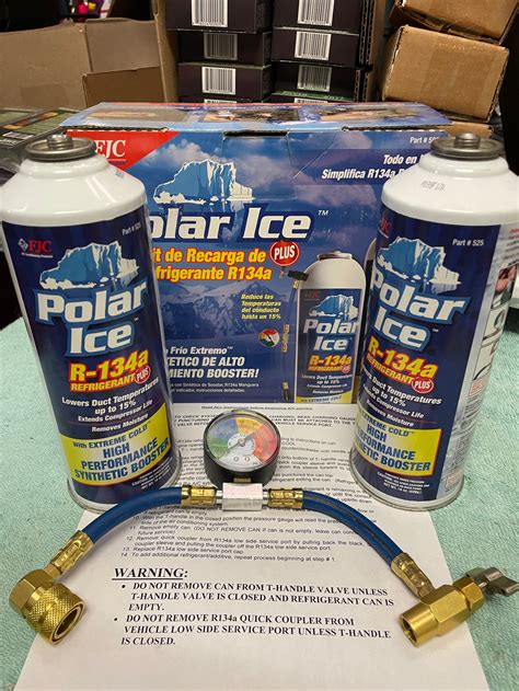 R134a Polar Ice FJC Part# 582 Recharge Kit With 36 Oz Of Synthetic Boo ...