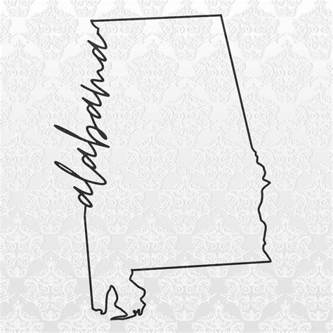 Alabama State Outline Digital Files | PNG, SVG, JPEG | Cricut ...