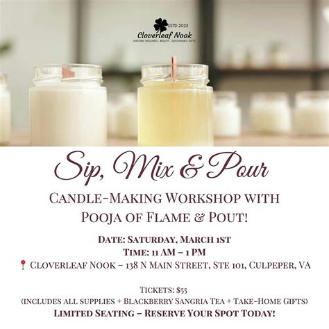 Candle-Making Workshop with Pooja of Flame & Pout!, 138 N Main St suite ...