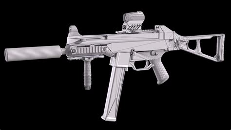 3D model Tactical SMG Heckler and Koch UMP 45 ACP VR / AR / low-poly ...