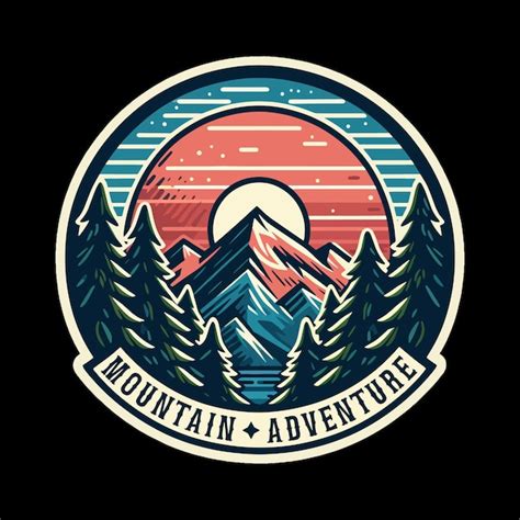 Mountain adventure vector with pine trees pine tree mountain vector for ...