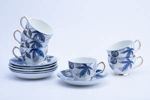 Golden Queens Pack of 12 Ceramic GOLDEN QUEEN'S Cups & Saucer Set for ...