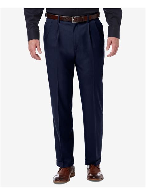 HAGGAR Mens Navy Pants 38W/ 30L - Walmart.com