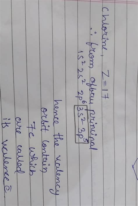 What is the number of valence electrons in the chlorine atom? - Brainly.in