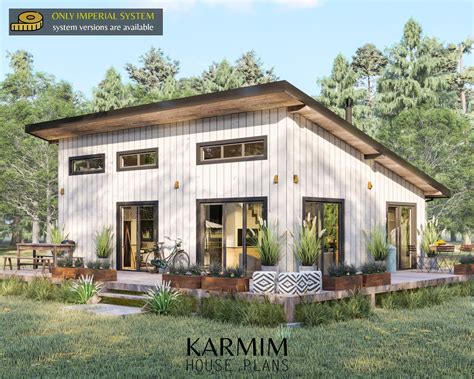24×32 modern cabin house plan barndominium 3 bedroom 1000 sq ft ...
