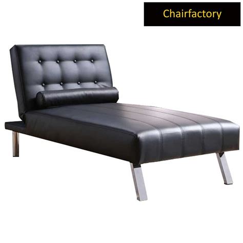 Forchetta Black Leather Chaise Lounge | Chair Factory