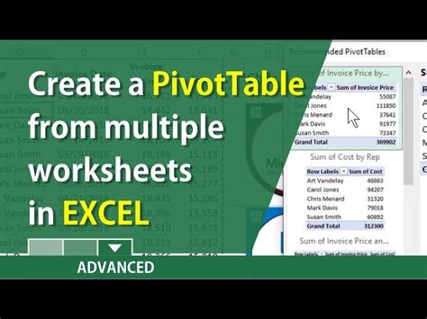 Image result for Excel Pivot Table Using Multiple Worksheets