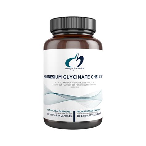 MAGNESIUM GLYCINATE CHELATE™ 120 CAPSULES Designs for Health - Bodycrafters