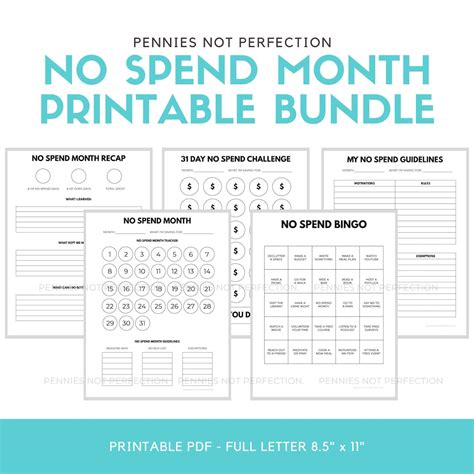 No Spend Challenge, No Spend Tracker, No Spend Month, No Spend Days ...