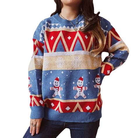 Women's Ugly Christmas Sweater - Frosty Friends Knitwear - Ugly ...