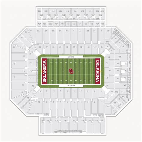 Gaylord Family Oklahoma Memorial Stadium Seating Chart & Seat Views ...