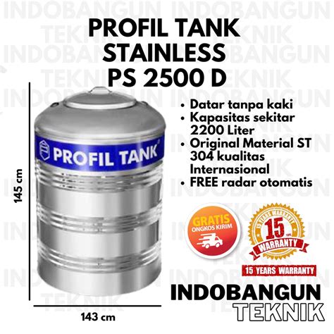 Jual Toren Air Tangki Air Tandon Air Profil Tank Stainless PS 2500 ...