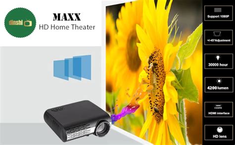 Dinshi Maxx Full HD 1080P 4200Lumens(HDMI/USB/VGA/AV) 200 Screen Size ...