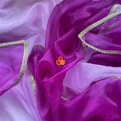 Purple Haze Organza Laced Dupatta – anokherang