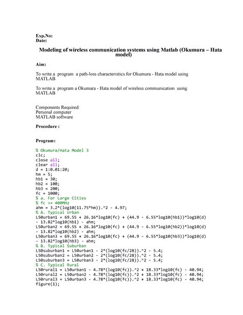 WC lab 2 part - Wireless Communication - Exp: Date: Modeling of ...