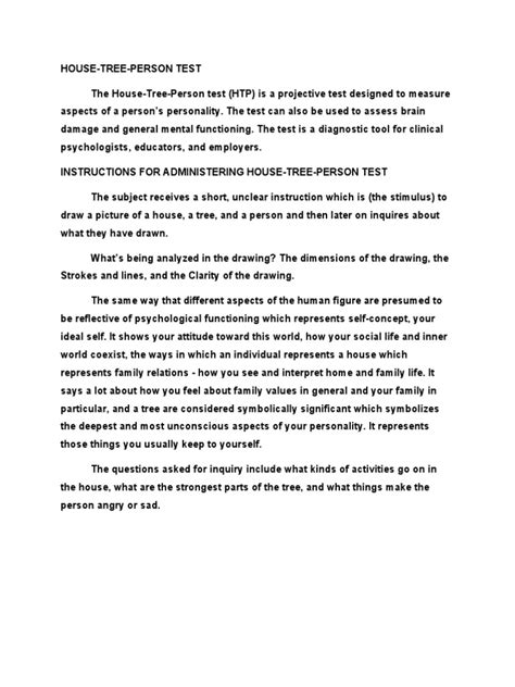 Image result for HTP Test PDF