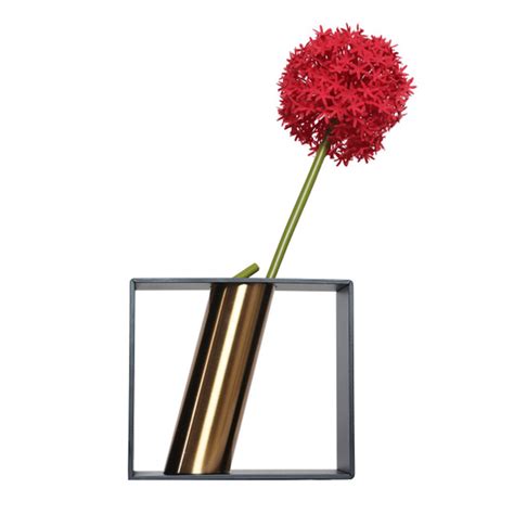 Coral Tree Flower Pot Square Metal Vase (Black)