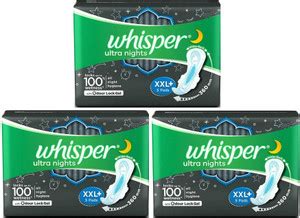 Whisper Ultra Nights XXL+, (5+5+5 Count) Sanitary Pad | Buy Women ...