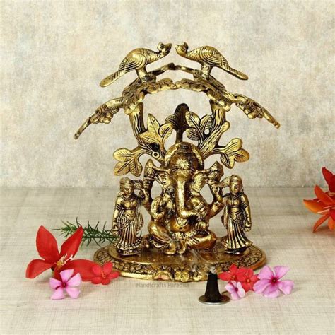 Marwari Arts Lord Ganesh Idol Showpiece Ridhi Sidhi Ganesha Idols for ...