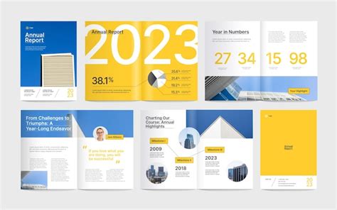 Annual report cover template design | Free Vector