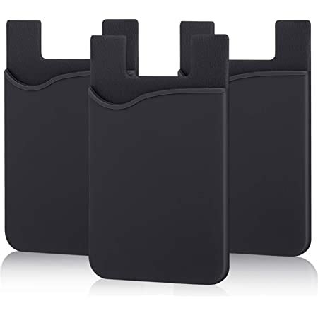Pofesun Adhesive Phone Wallet, [3 Pack] Ultra Thin Stick-on Silicone ...
