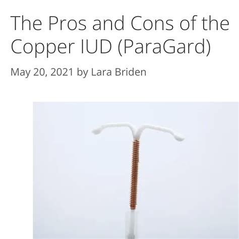 Copper Iud Pros Cons at Harry Christison blog