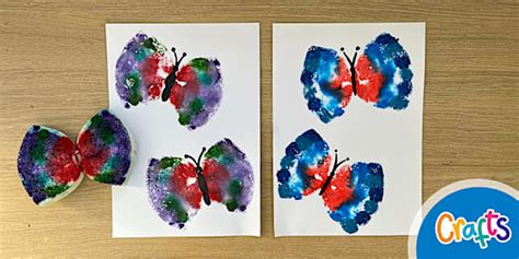Butterfly Printing Craft (teacher made) - Twinkl