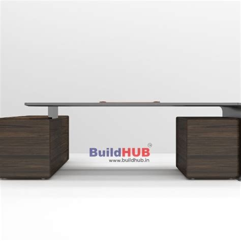 Executive CEO Office Table with Laminate Top and Metal Accents - BuildHUB