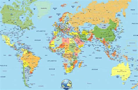 Large Printable World Map Print 的图像结果