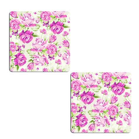 Pruébame Wooden Pack of 2 Coasters | Square Shape Colorful Coasters for ...