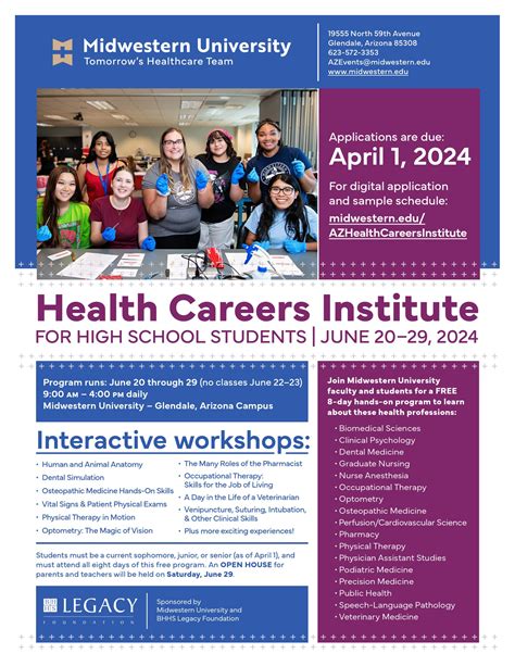 Applications Due April 1 for 2024 MWU Health Careers Institute for High School Students | AZBio