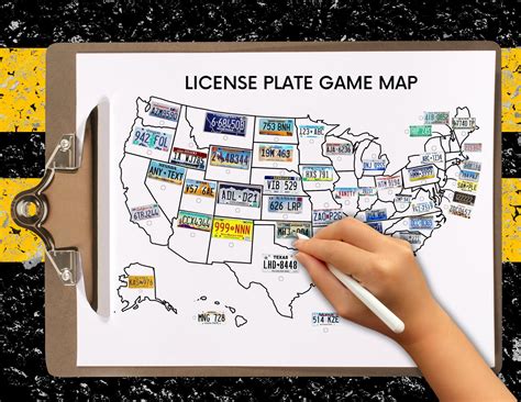 License Plate Game With Map Road Trip Games Printable - Etsy
