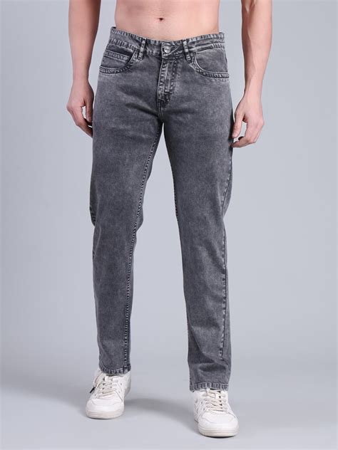 Stylox Men’s Comfort Fit Mid Rise Washed Denim Jeans (Mid Brown)