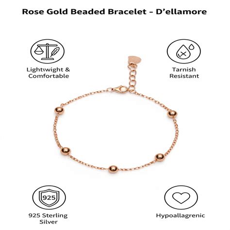 925 Sterling Silver Rose Plated Ball Bracelet| Ideal Gift For Girls ...