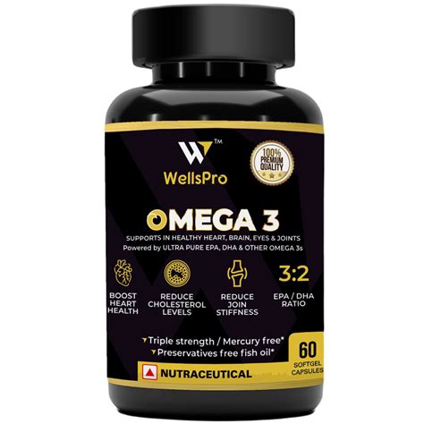 Wellspro Omega 3 Fish Oil 1000mg 60 Softgel Capsules Healthy ...