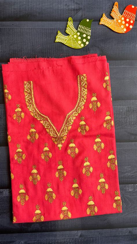 Black Shade with Dust Pink Pure Cotton Kashmiri Aari Embroidered Co Or ...