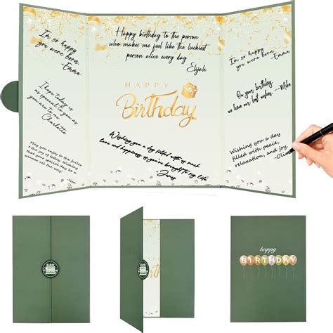 Amazon.com: Crenics Green and Gold Birthday Decorations for Women Men, Creative Birthday Guest ...
